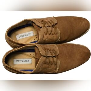Steve Madden Oxford Plain 752 Men's Leather Shoes Size 10 Brown Lace Up
